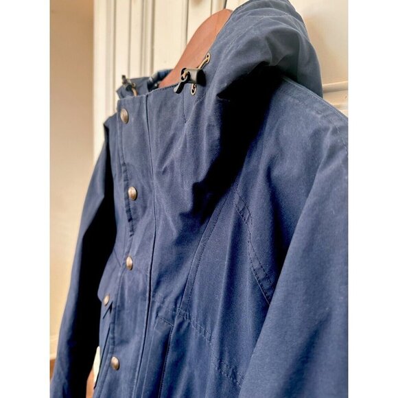 Lands’ End Mens Large (42-44) Bayfield Cotton Parka Barn Jacket Navy Blue 486014 - Picture 6 of 16